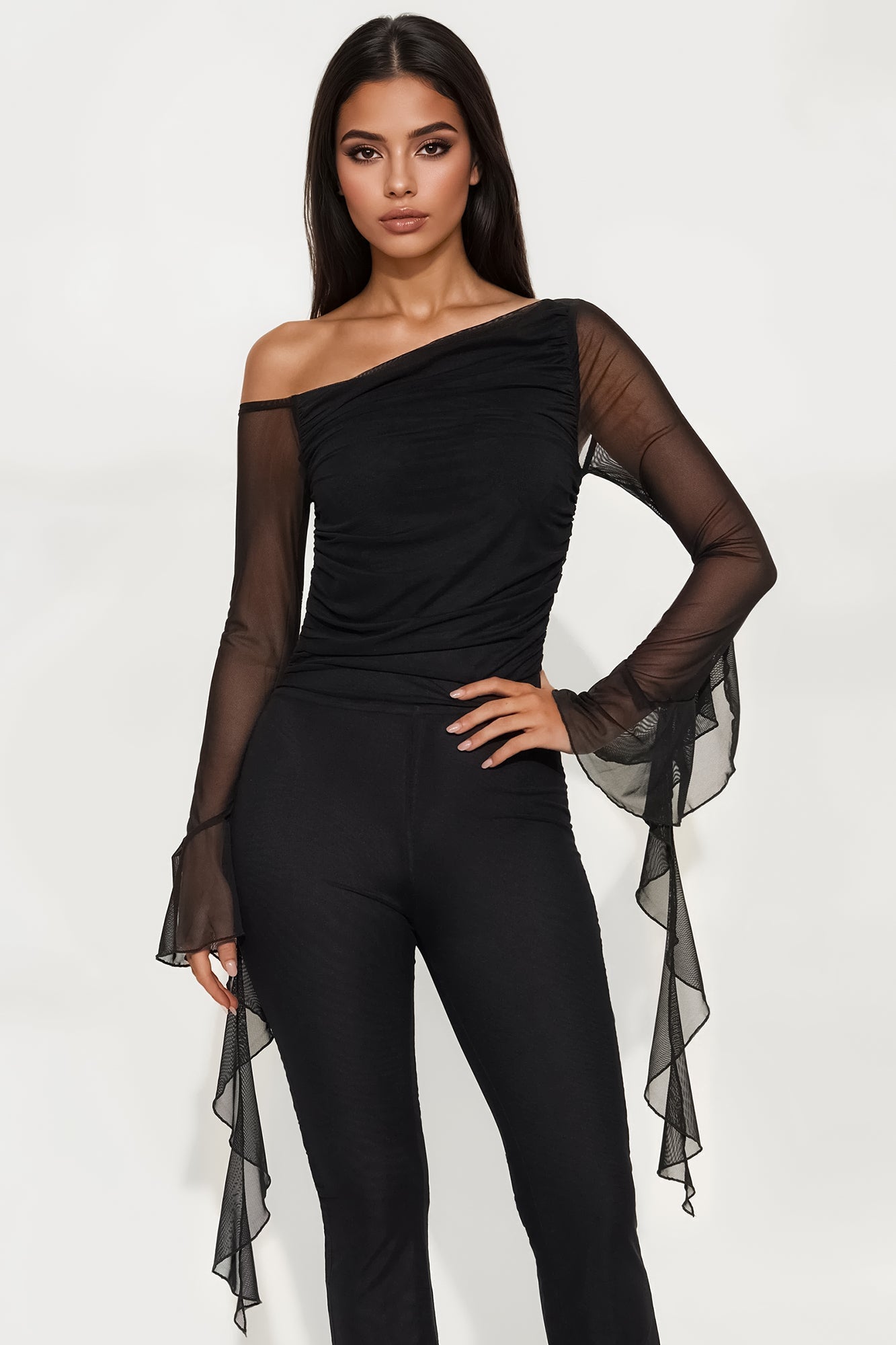 Born Hot Mesh Jumpsuit - Black