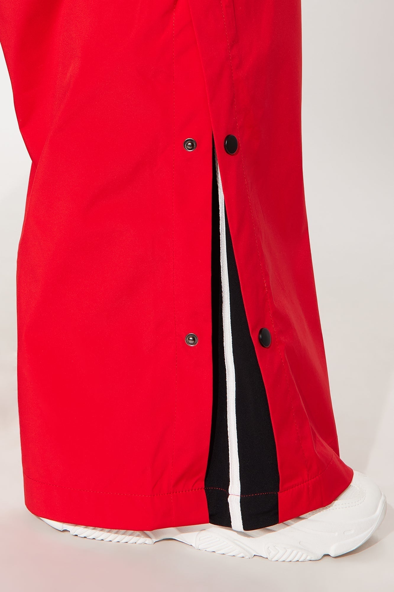 Jennie Snap Button Track Pant - Red/White
