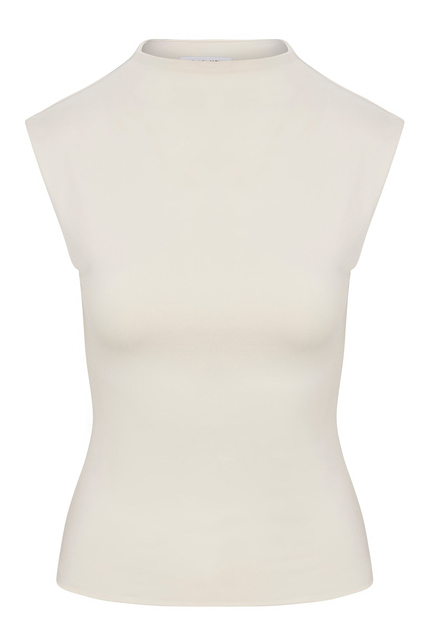 Contour Double Lined Mock Neck Top - Bone