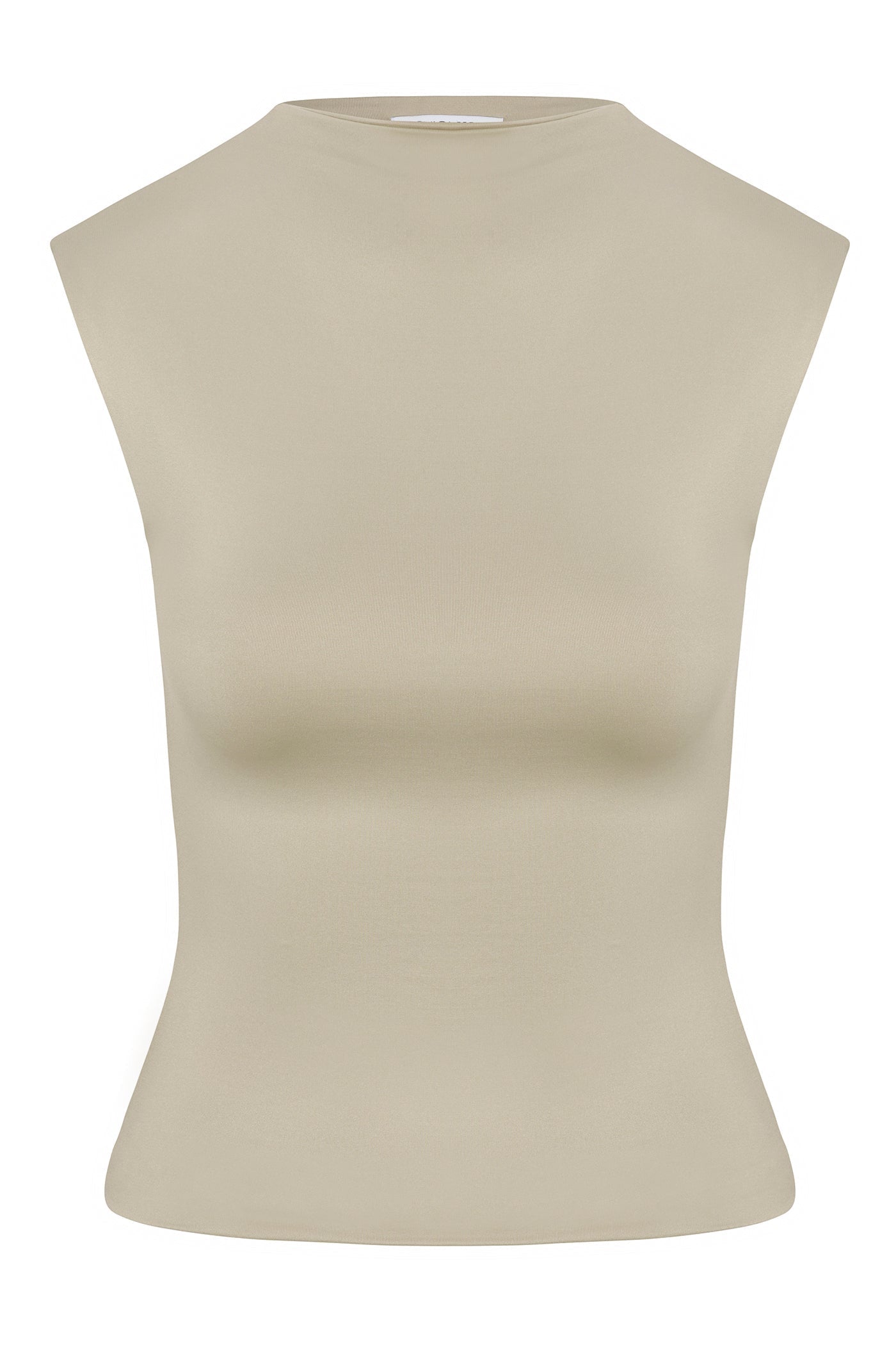 Contour Double Lined Mock Neck Top - Stone