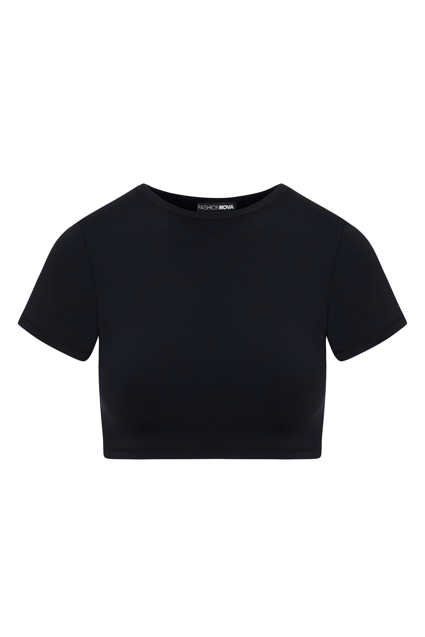 Second Skin Double Lined Super Cropped Tee - Black