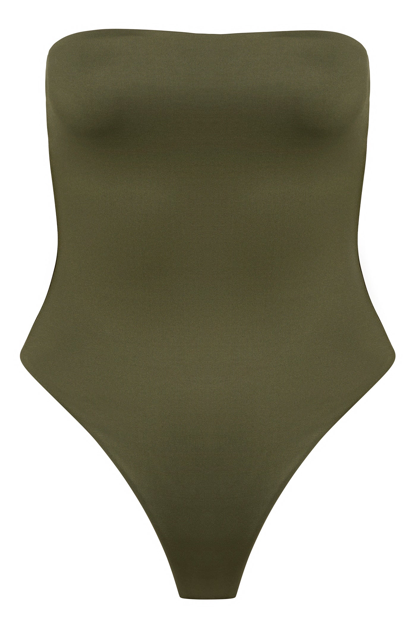 Contour Double Lined Strapless Bodysuit - Military Green