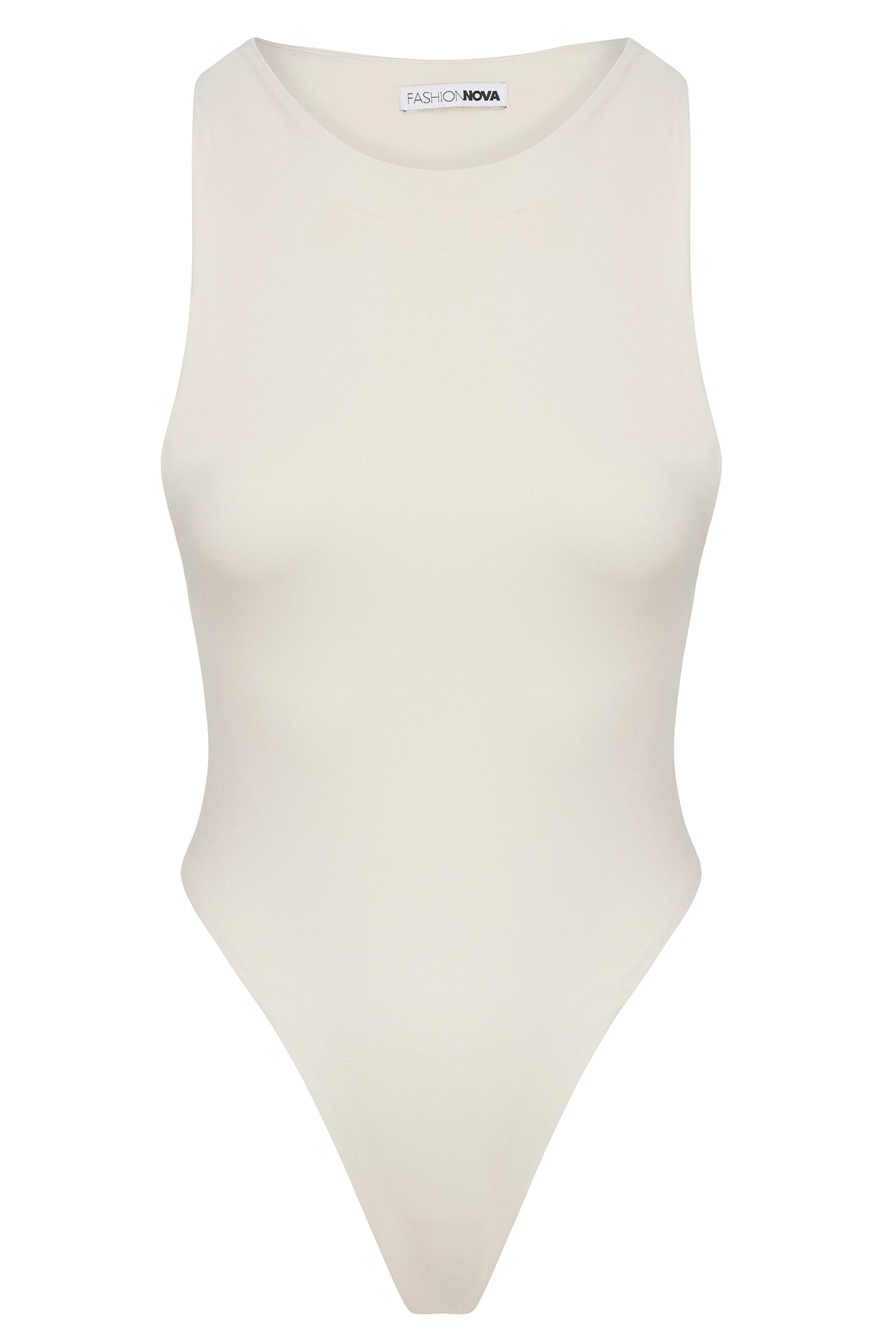 Contour Double Lined Scoop Neck Bodysuit - Bone