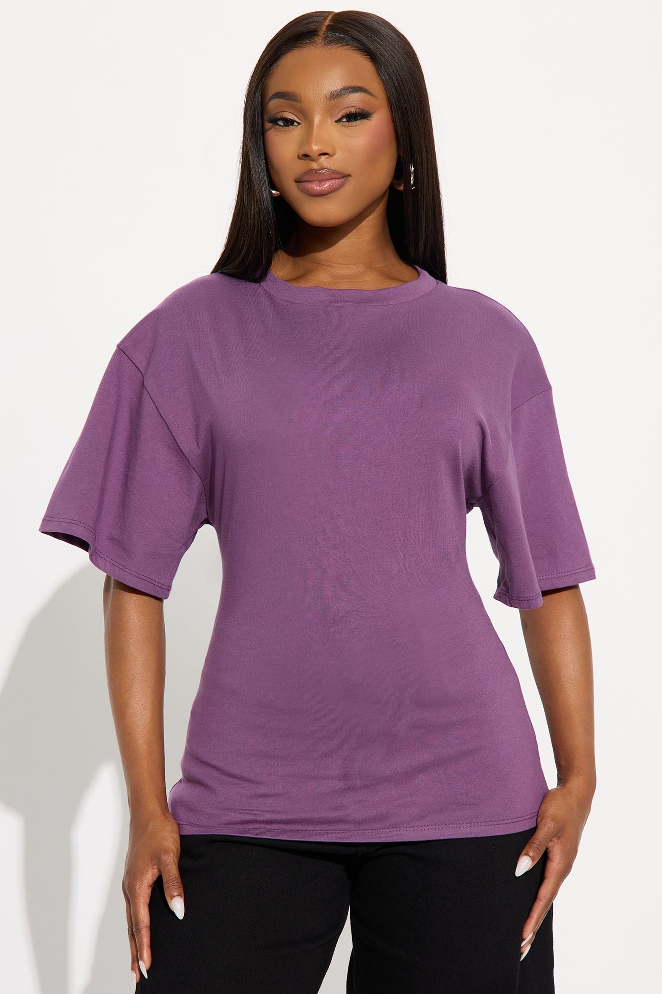 Babs Cinched Waist T Shirt - Plum