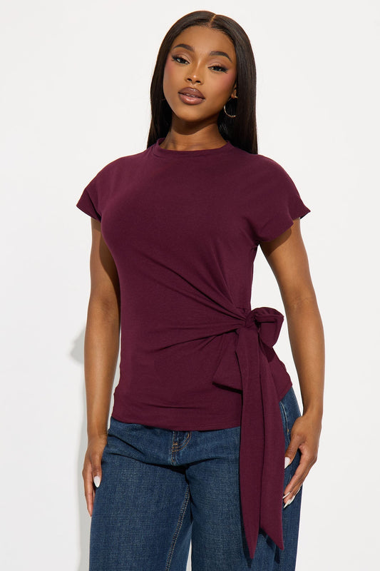Penny Tie Waist Tshirt - Plum