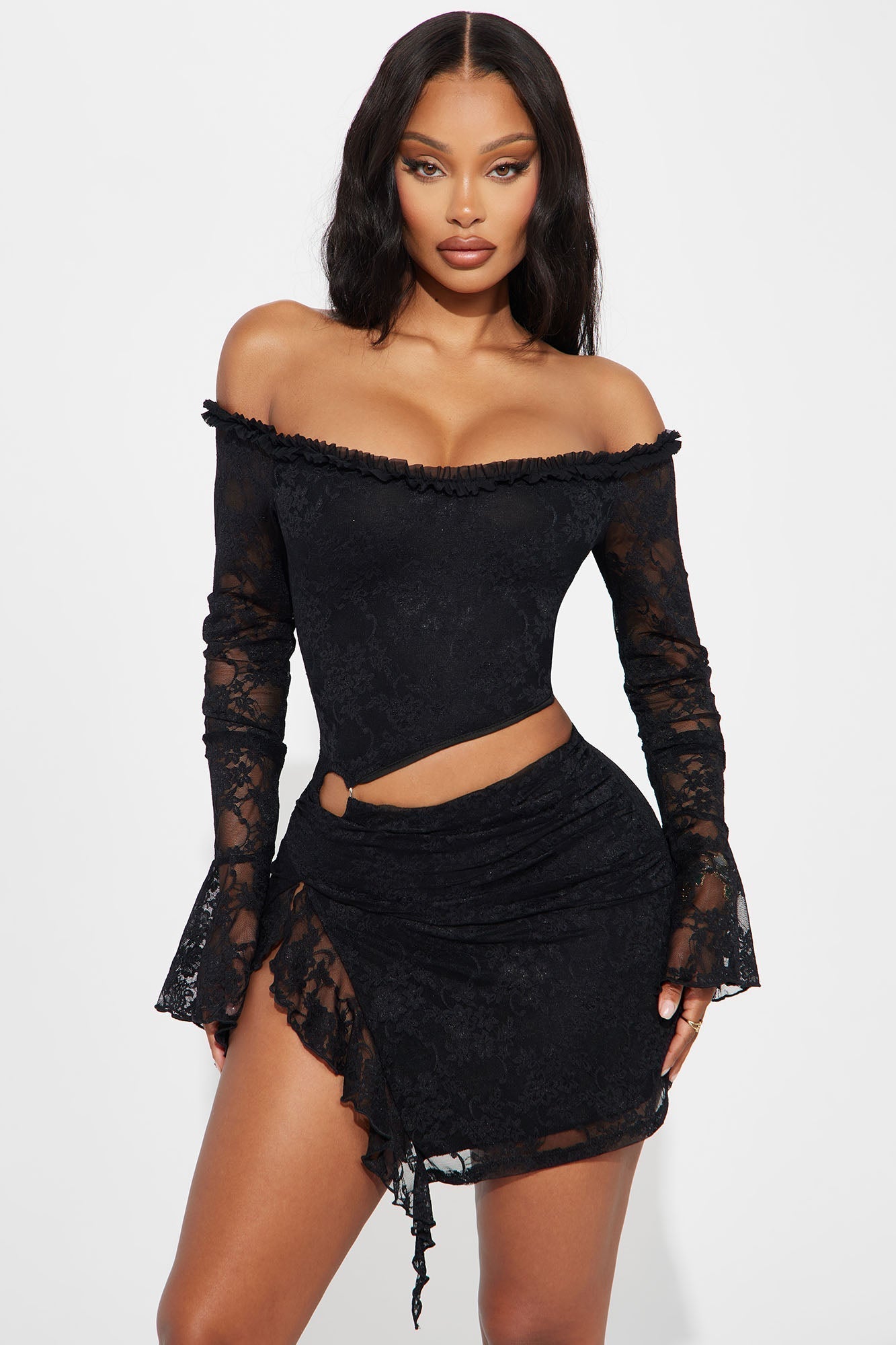 One Of One Lace Mini Dress - Black
