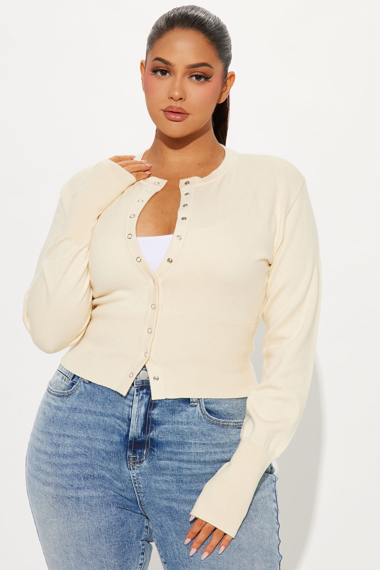 Retail Therapy Cropped Cardigan - Cream