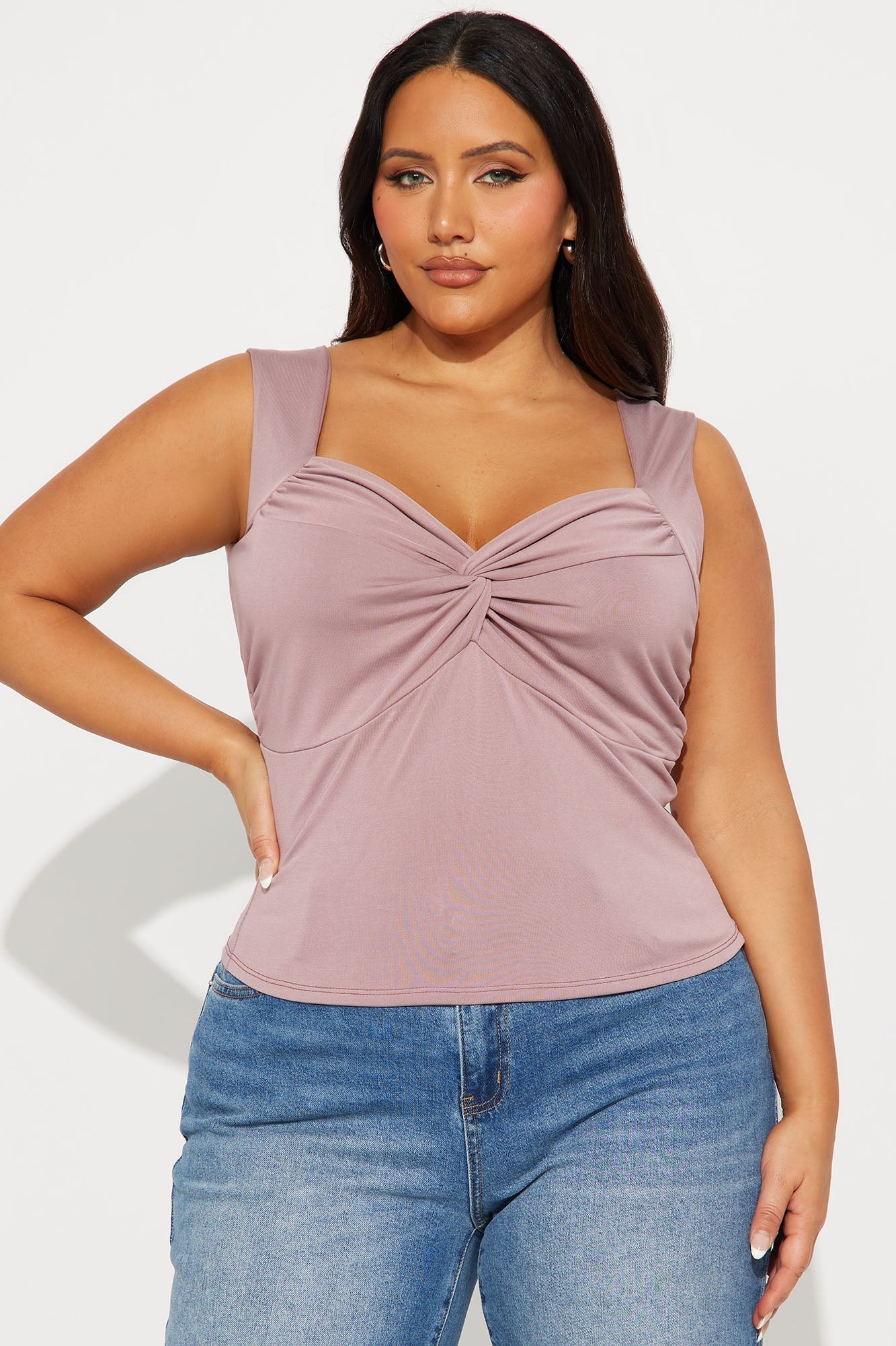 Just A Theory Sleeveless Twist Top - Mauve