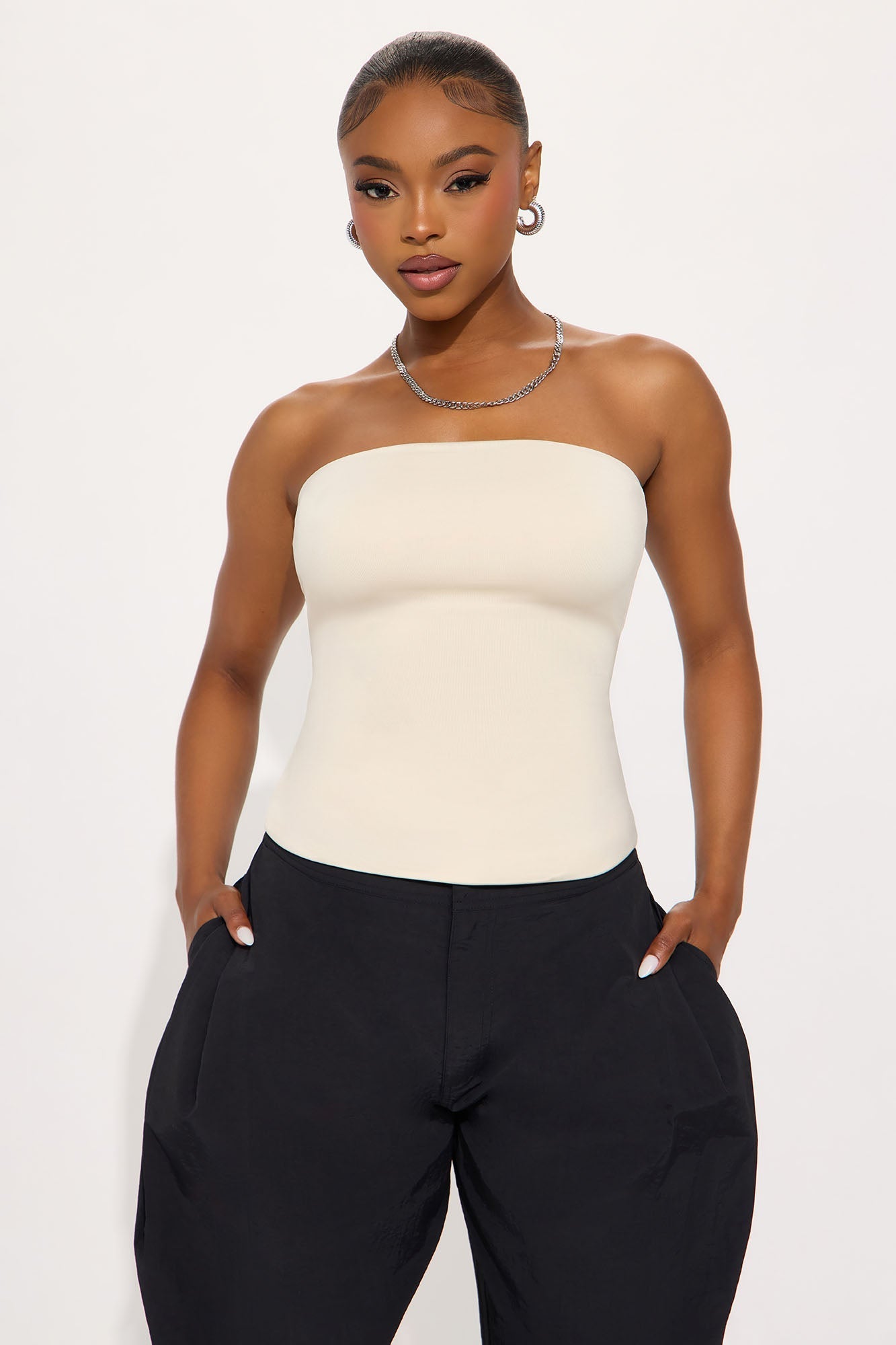 Contour Double Lined Tube Top - Bone