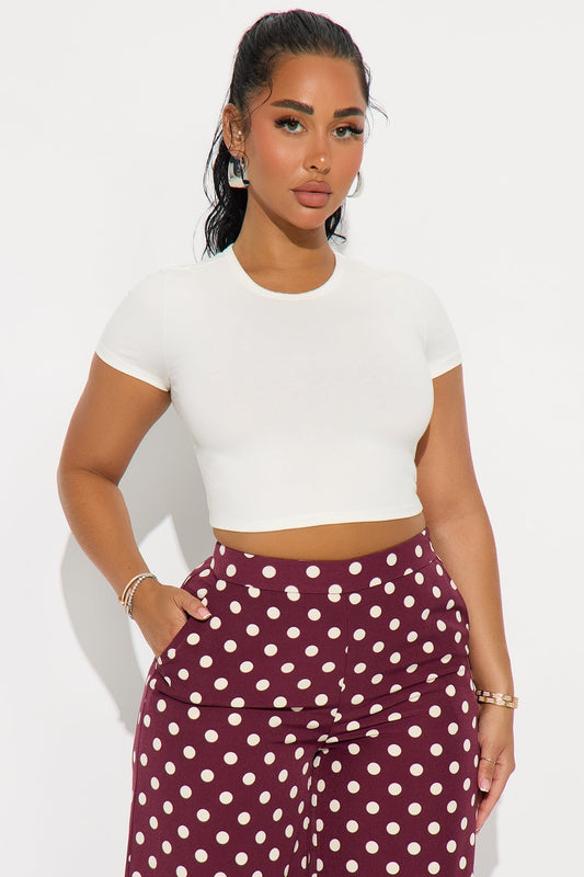 Lizzie Crew Neck Baby Tee - White