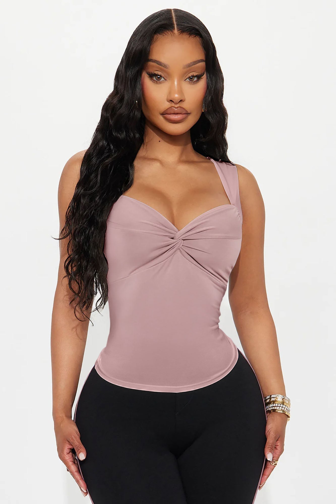 Just A Theory Sleeveless Twist Top - Mauve