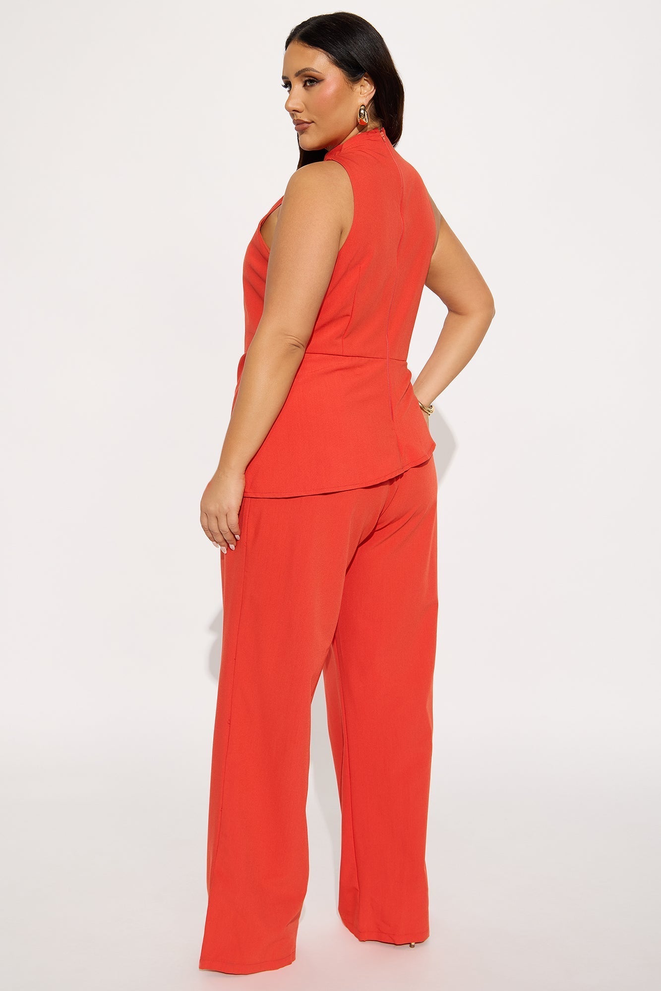Strong Feelings High Neck Jumpsuit - Orange