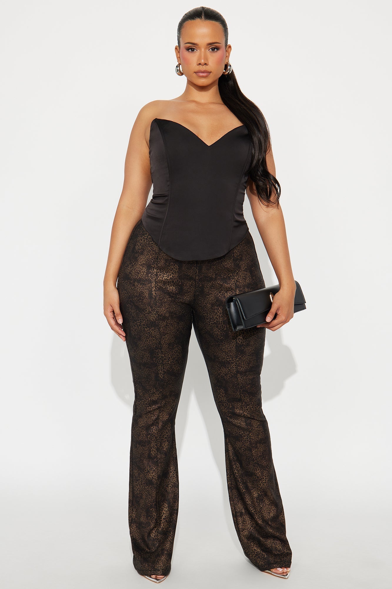 Golden Girl Crepe Corset Top - Black