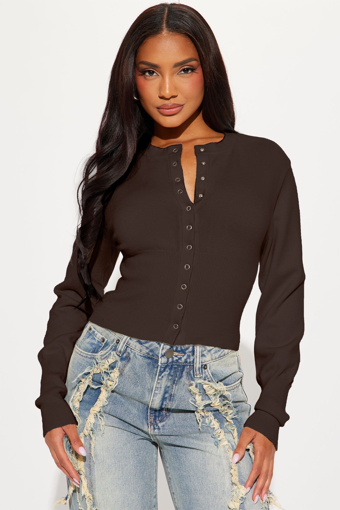 Retail Therapy Cropped Cardigan - Chocolate