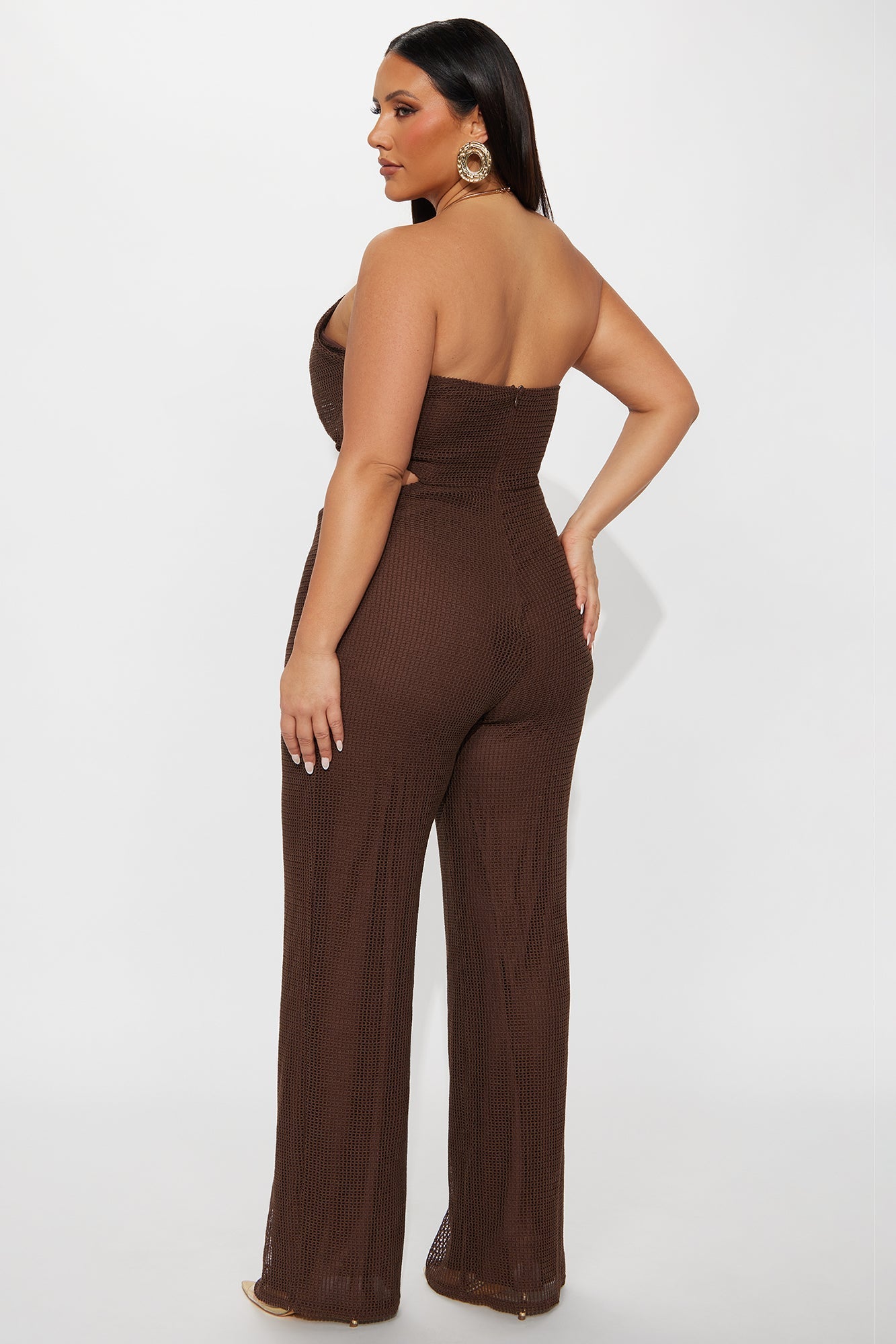 Body Tempo Crochet Jumpsuit - Chocolate