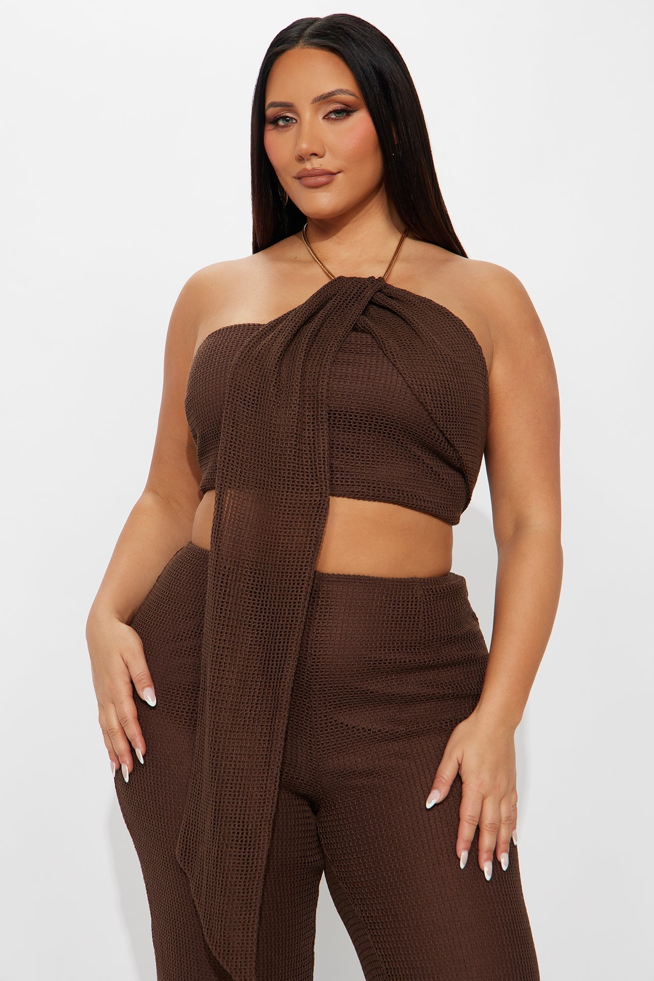 Body Tempo Crochet Jumpsuit - Chocolate