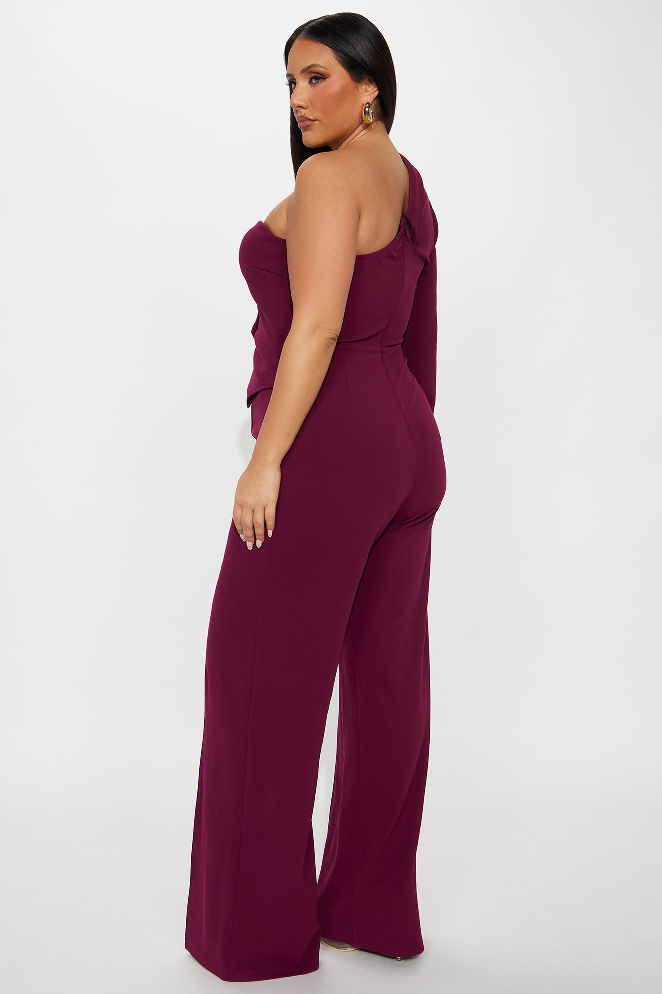 Selena One Shoulder Jumpsuit - Plum