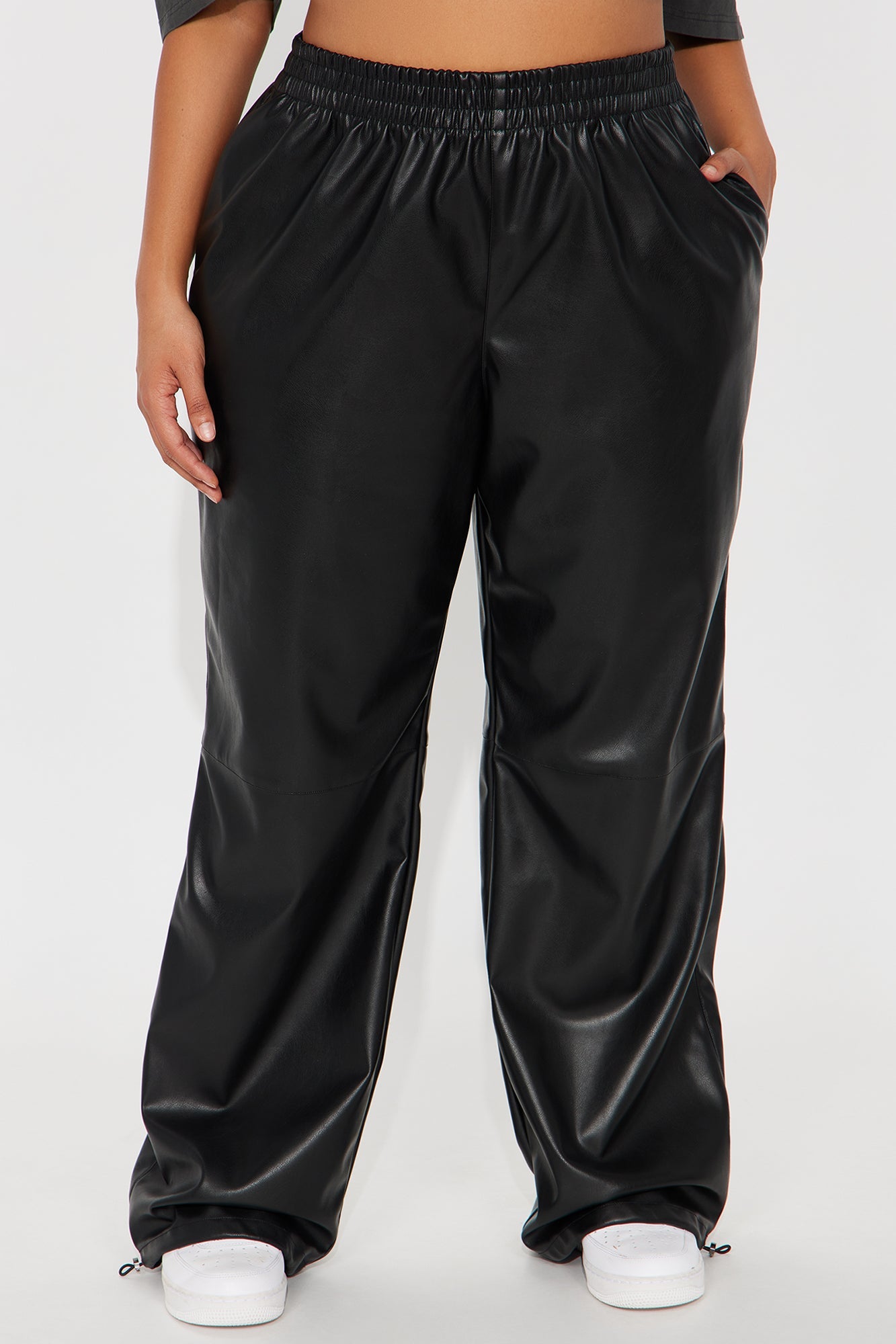 Dana Faux Leather Jogger Pant - Black