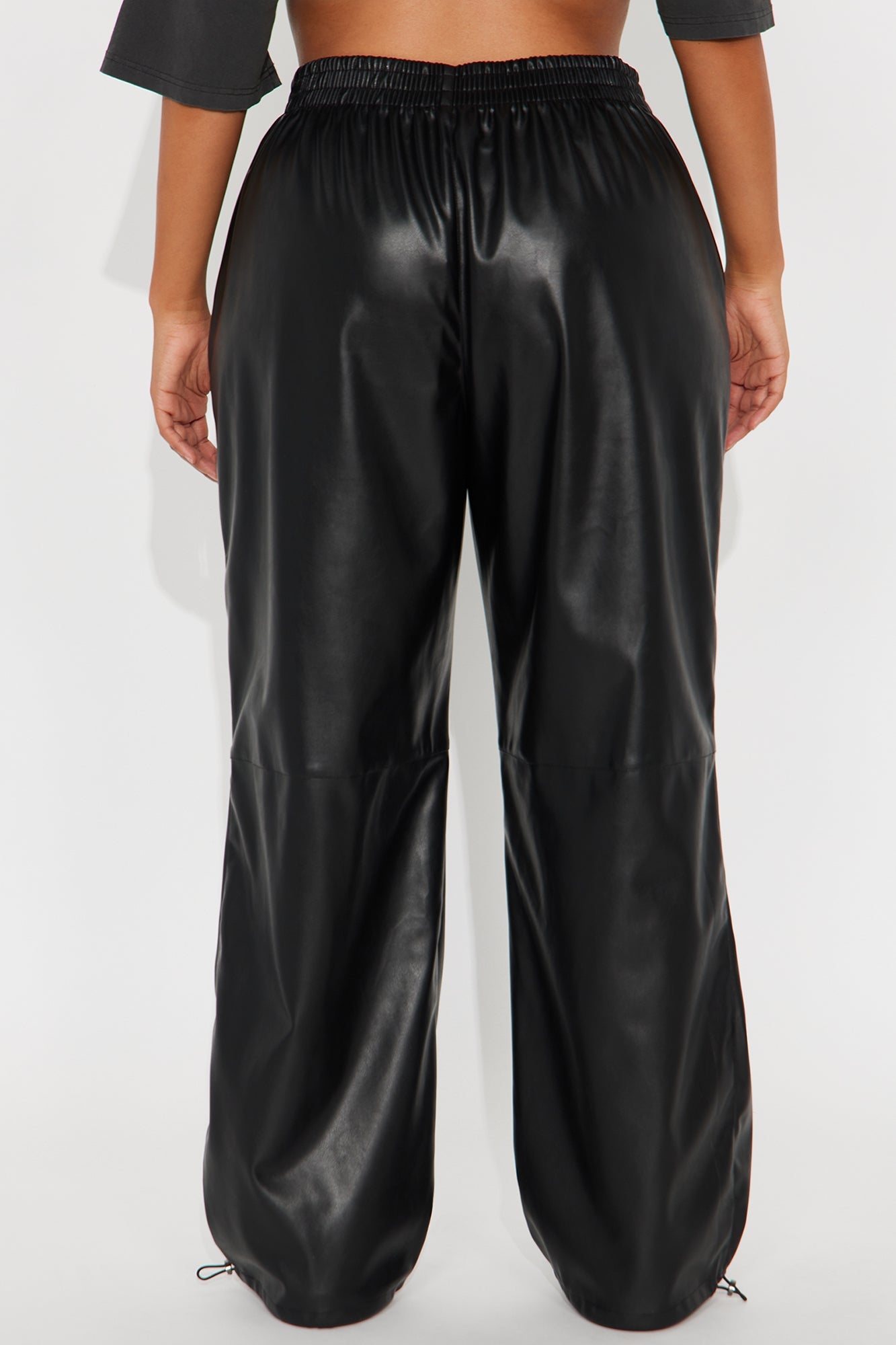 Dana Faux Leather Jogger Pant - Black