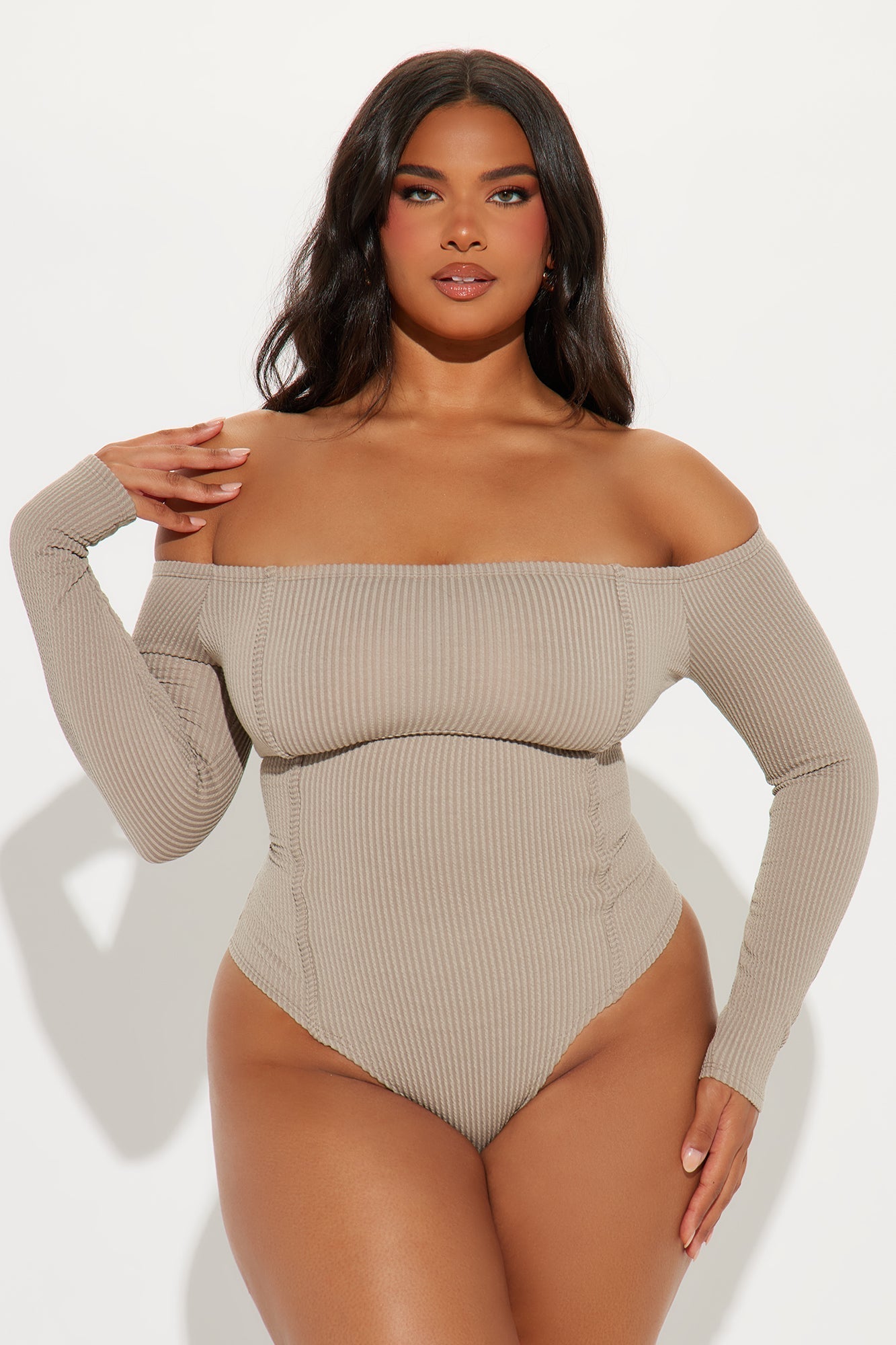 Monnet Ribbed Bodysuit - Mocha