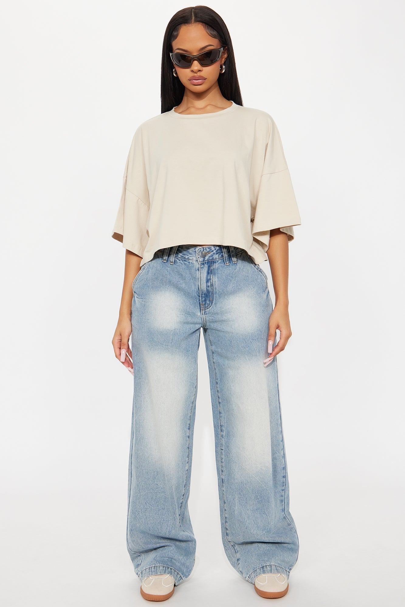 Blakely Boxy Wide Fit Short Sleeve Tshirt - Cream