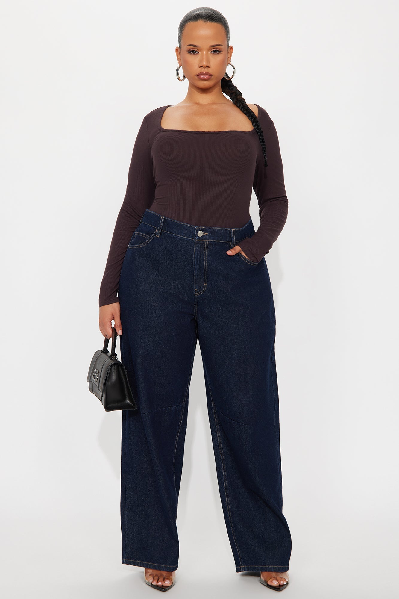 Issa Ribbed Top - Chocolate