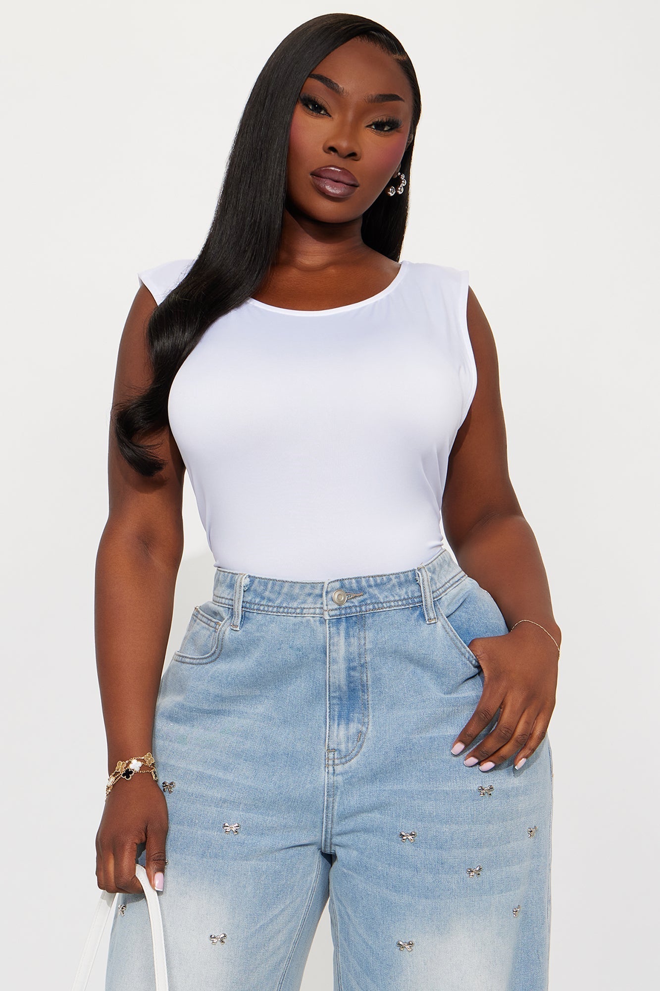 Teagan Cowl Neck Top - White
