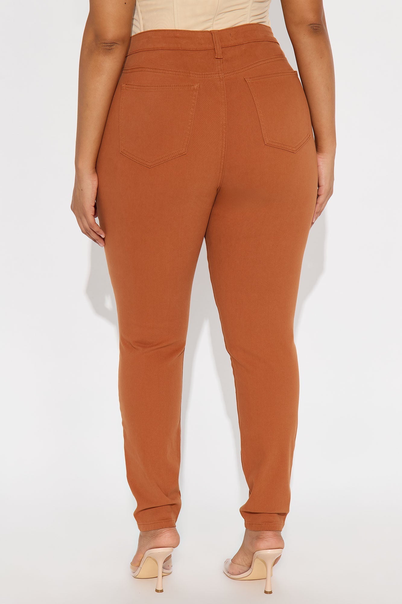 Skinny Uniform Pants - Rust