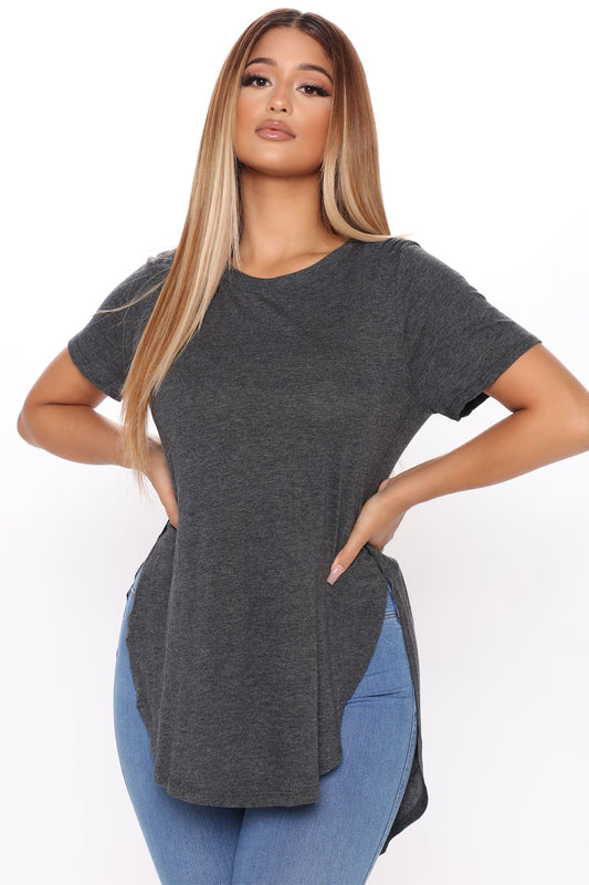 Laid Back Tee - Charcoal