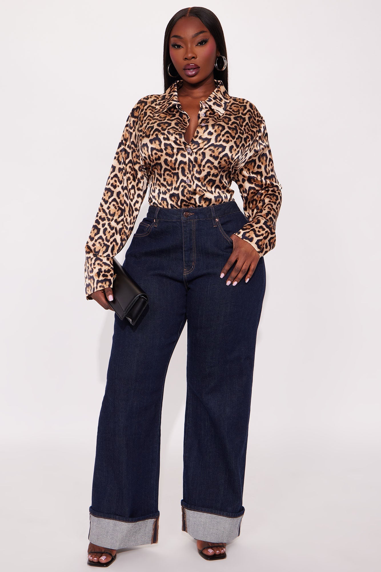 In Motion Leopard Satin Shirt - Leopard