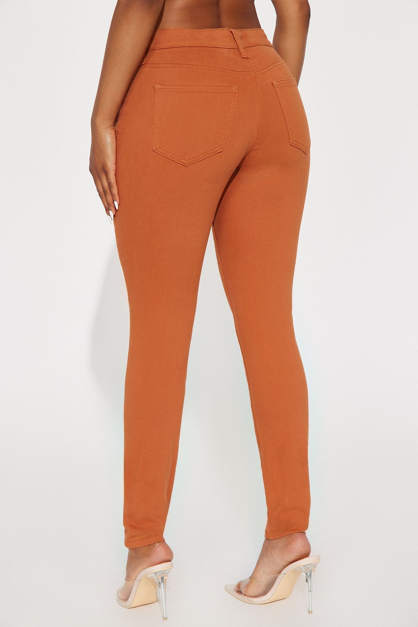 Skinny Uniform Pants - Rust