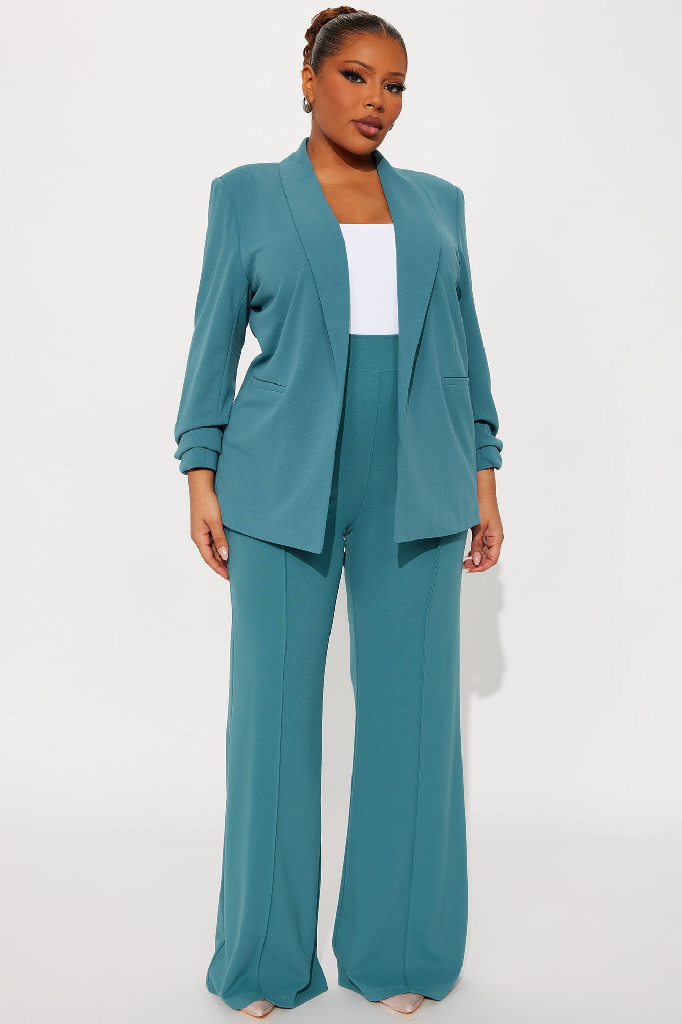Victoria High Waisted Dress Pants - Jade