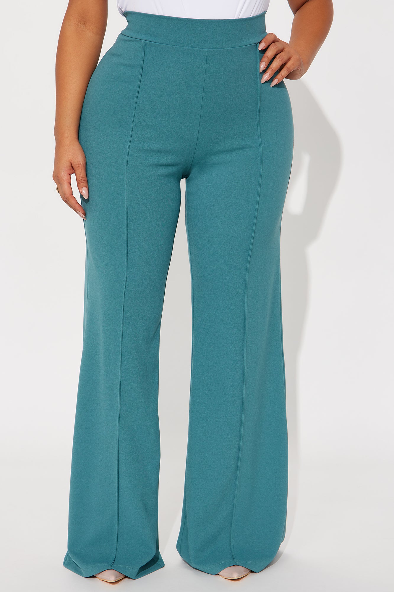 Victoria High Waisted Dress Pants - Jade
