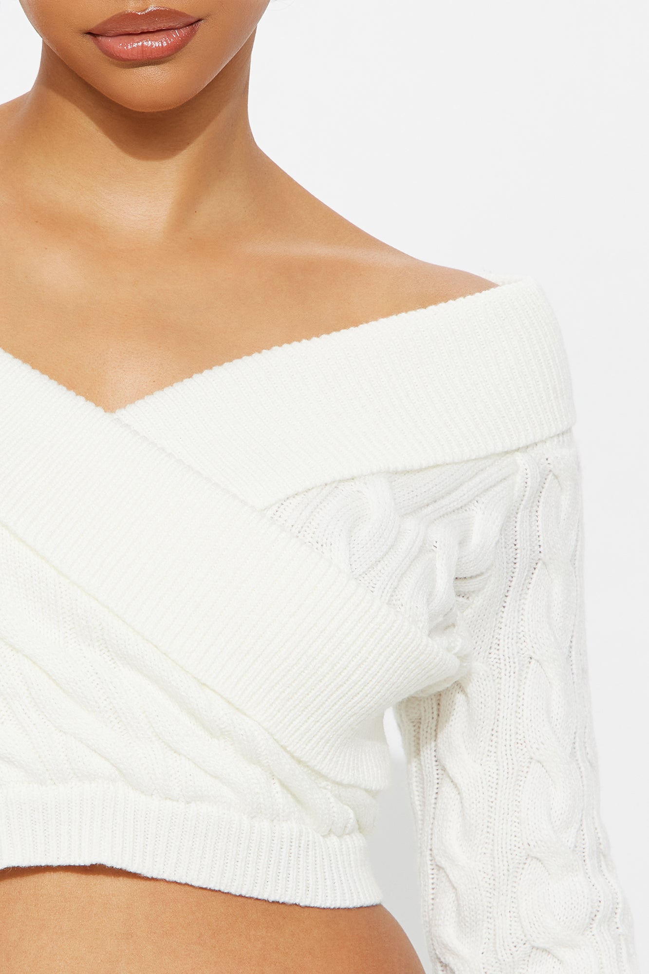 Doing My Best Cropped Sweater - Ivory