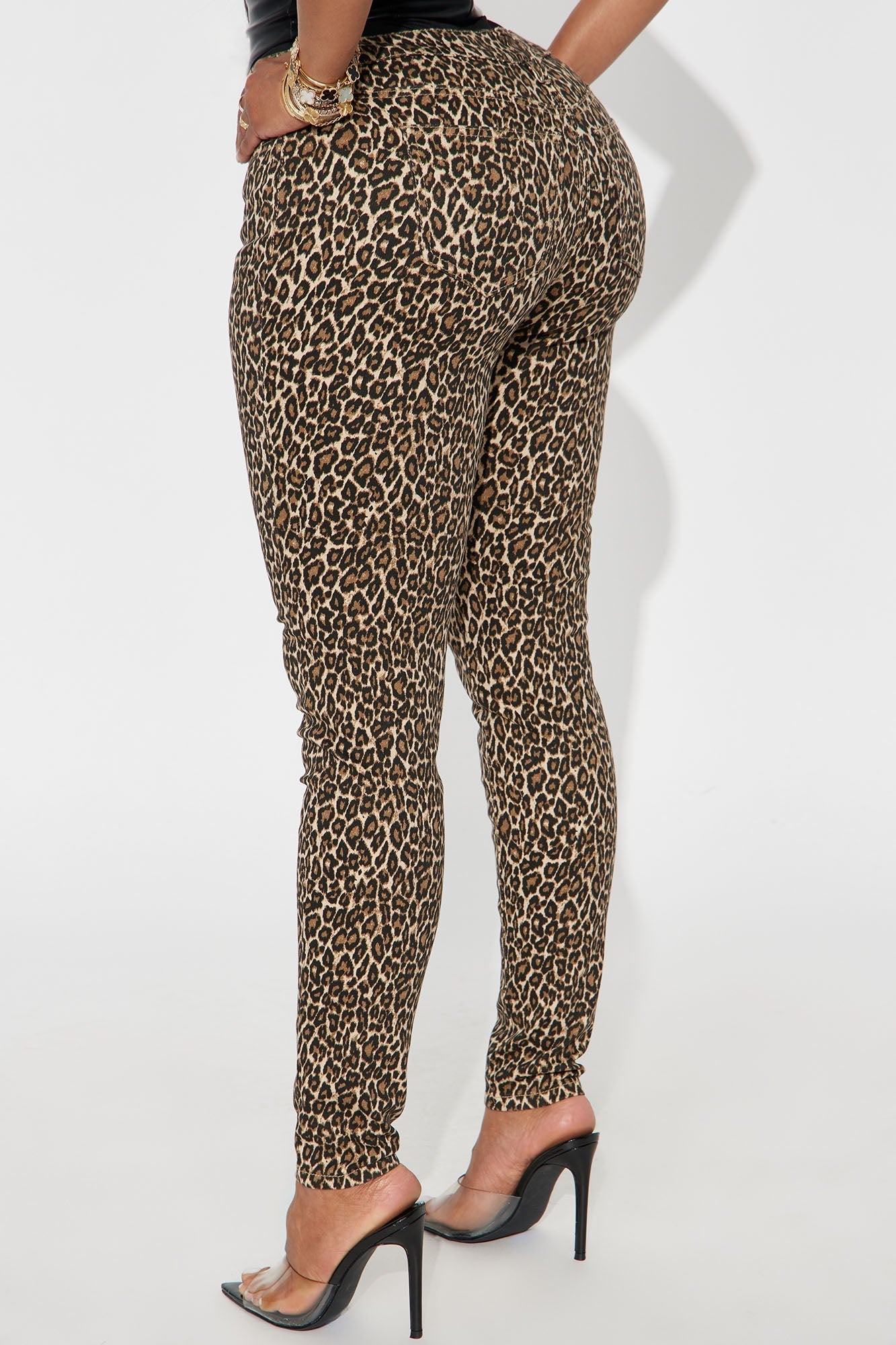 Skinny Uniform Leopard Pants - Mocha/combo