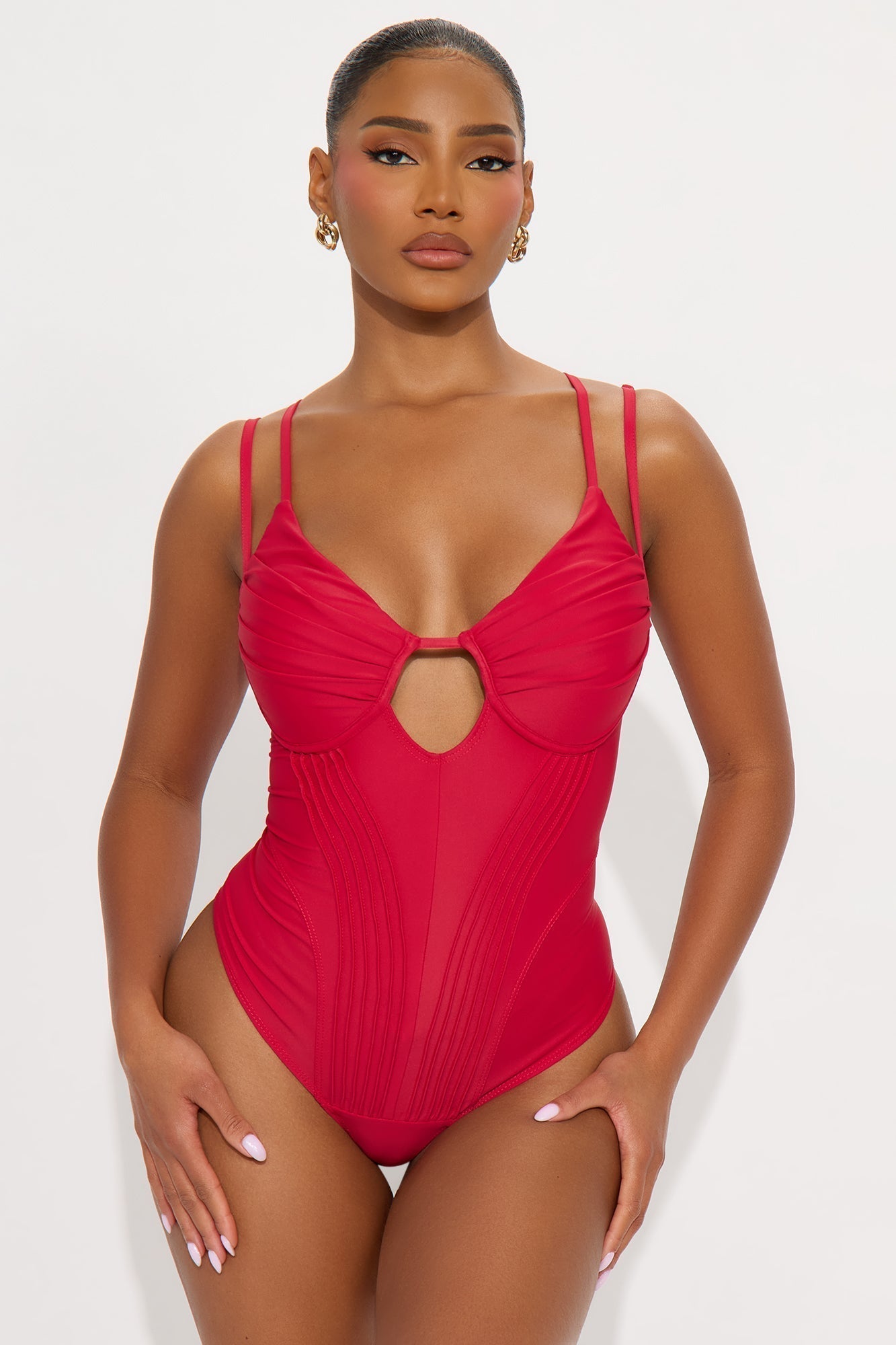Signature Class Corset Bodysuit - Red