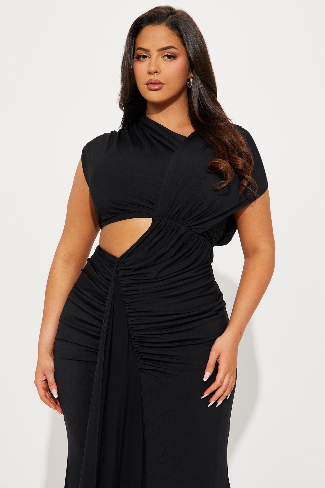 Aria Cut Out Maxi Dress - Black