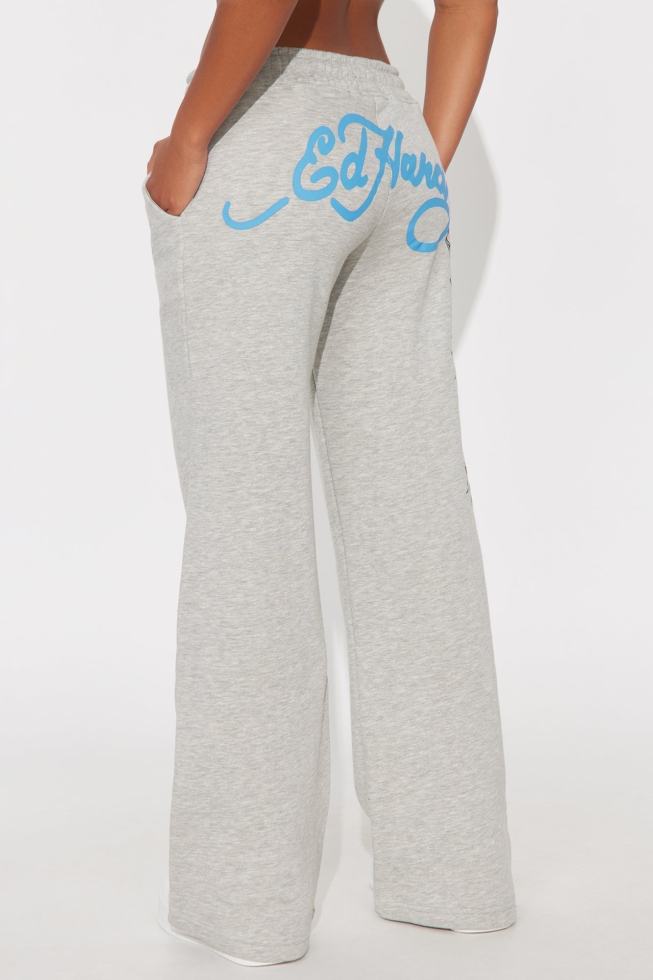 Ed Hardy Butterflies Wide Leg Pant - Heather Grey