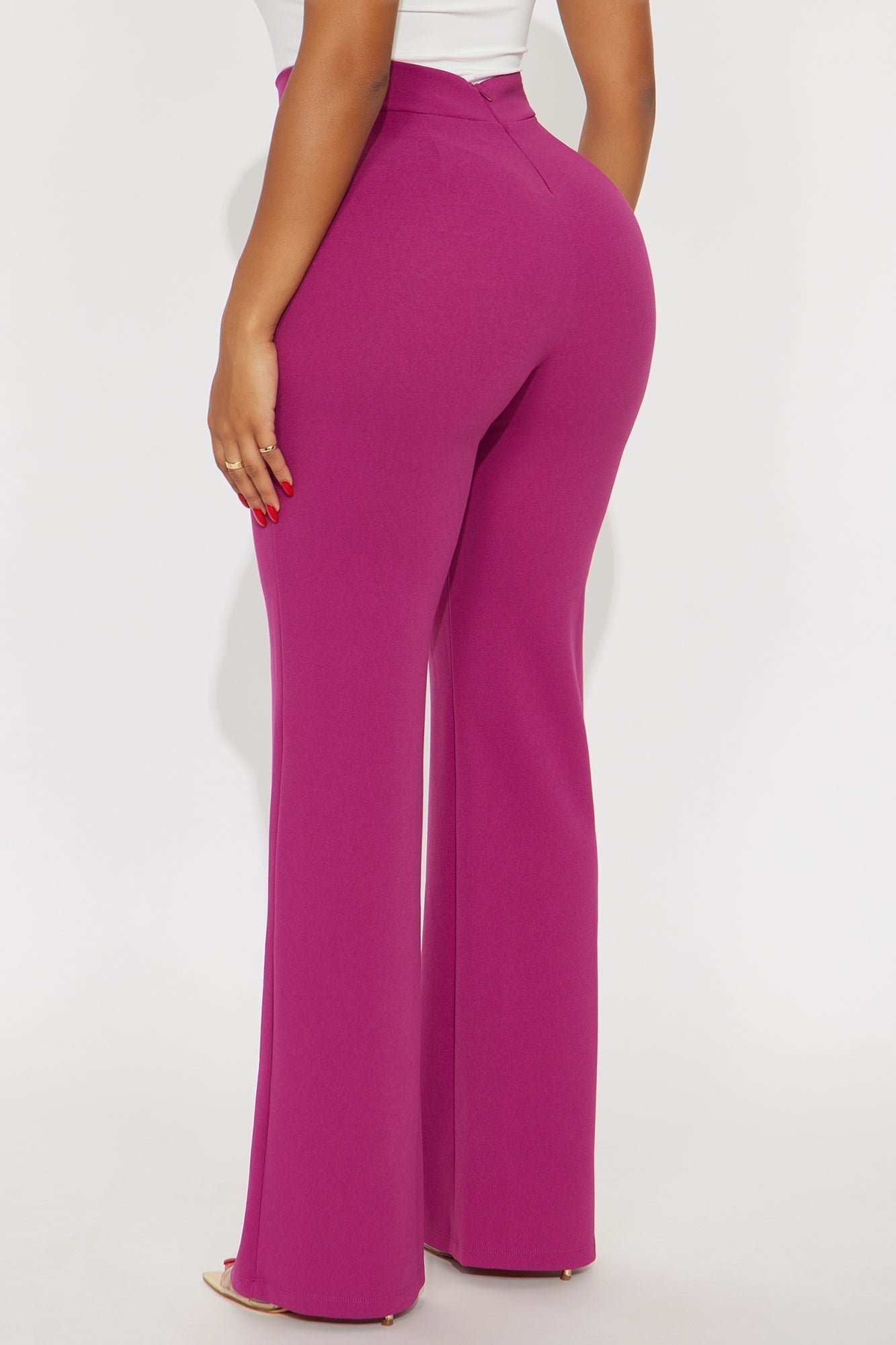 Victoria High Waisted Dress Pants - Raspberry