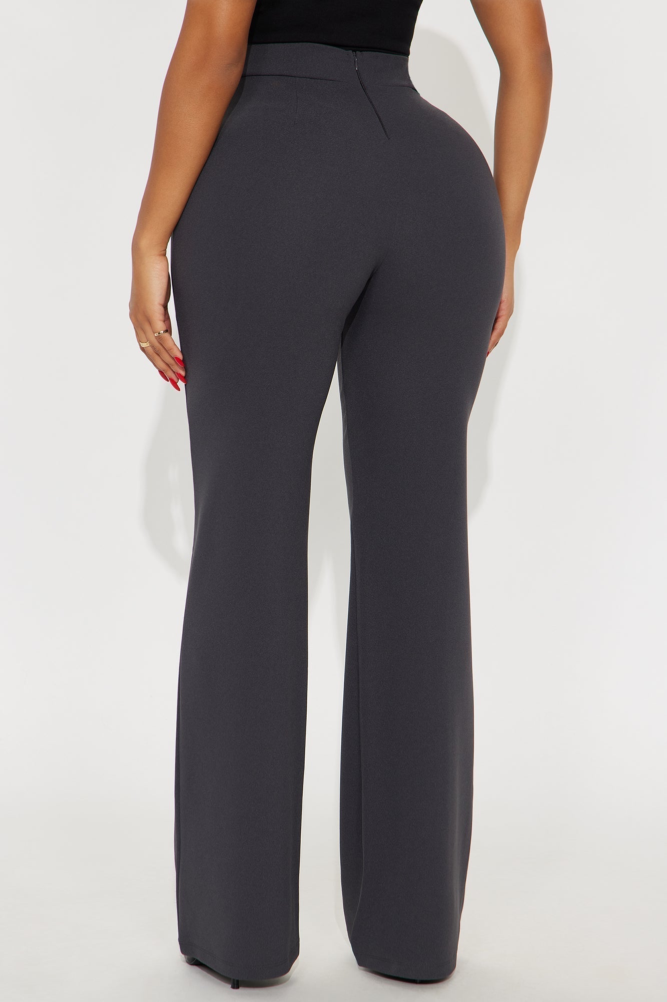 Victoria High Waisted Dress Pants - Charcoal