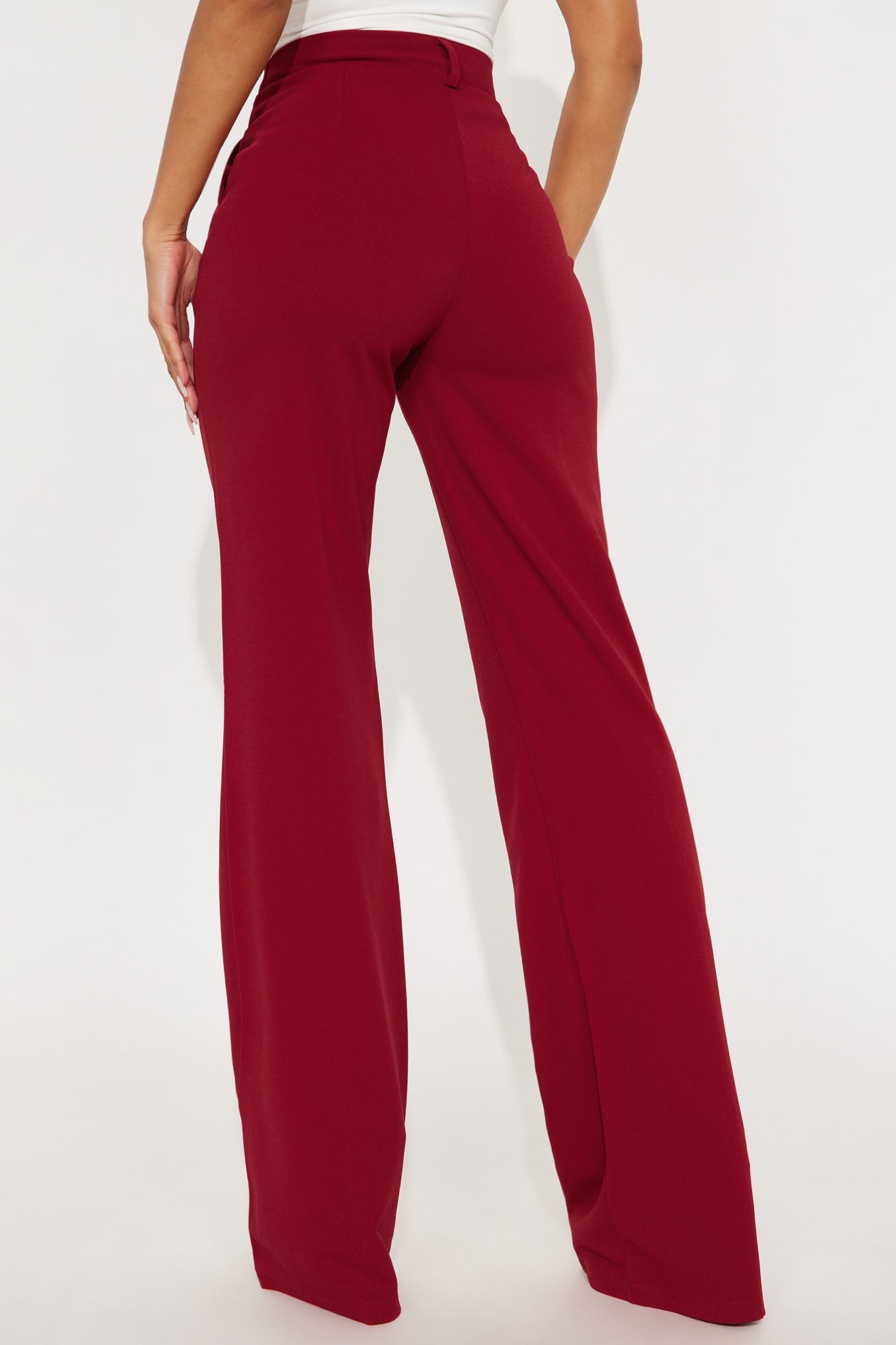 Tall Heidi Wide Leg Trouser Pant - DarkRed