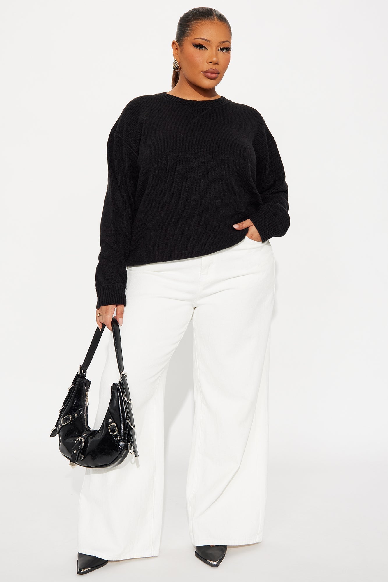 The Cozy Days Pullover Sweater - Black