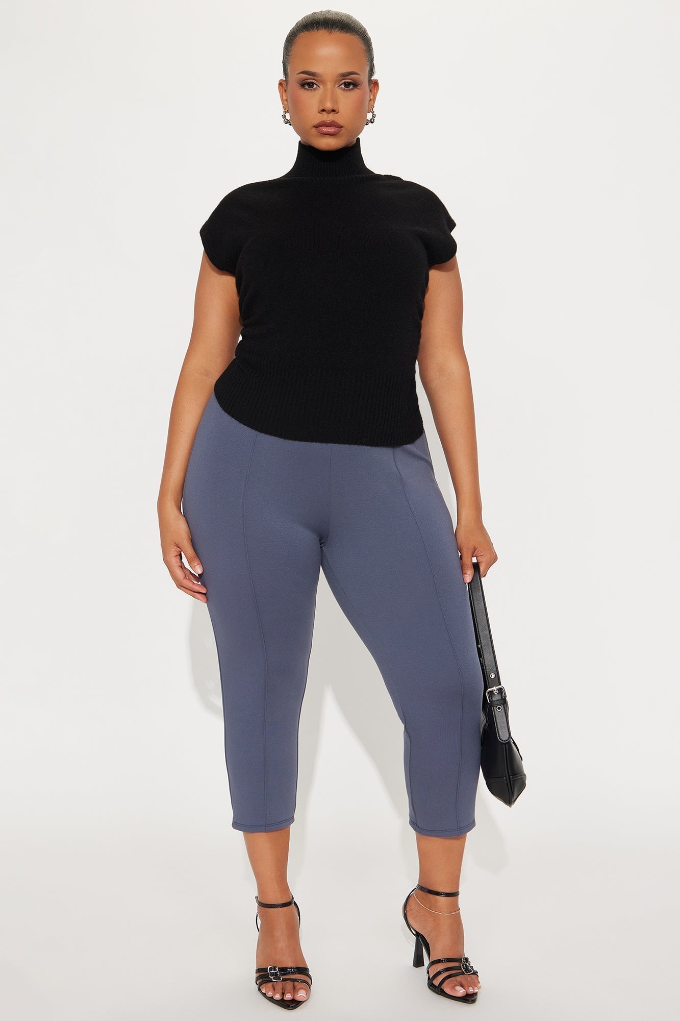 Daniella Pintuck Ponte Capri Legging - Charcoal