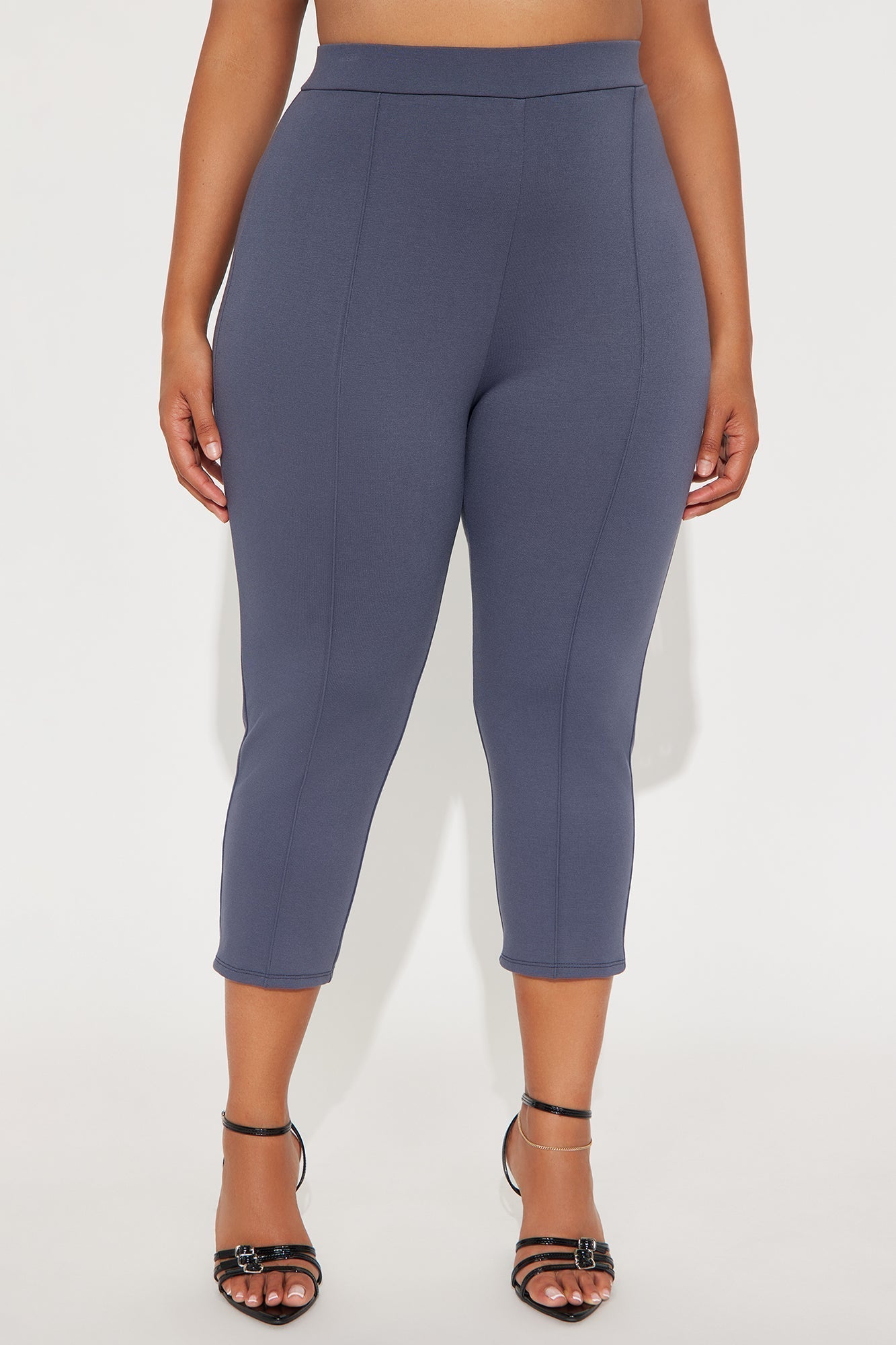 Daniella Pintuck Ponte Capri Legging - Charcoal