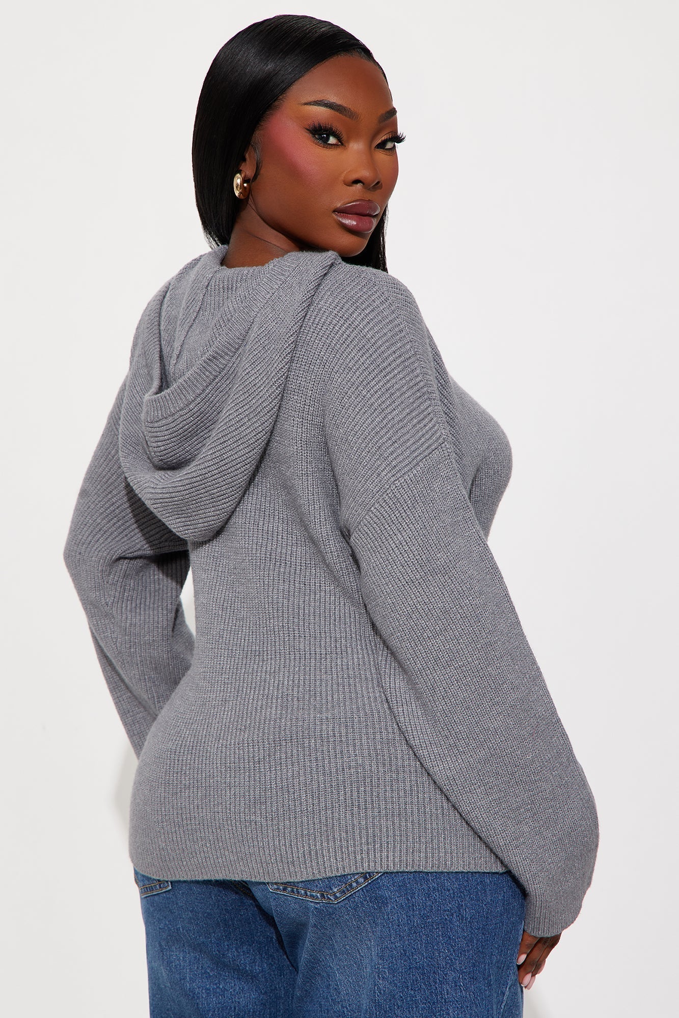 The Coziest Hooded Sweater - Grey