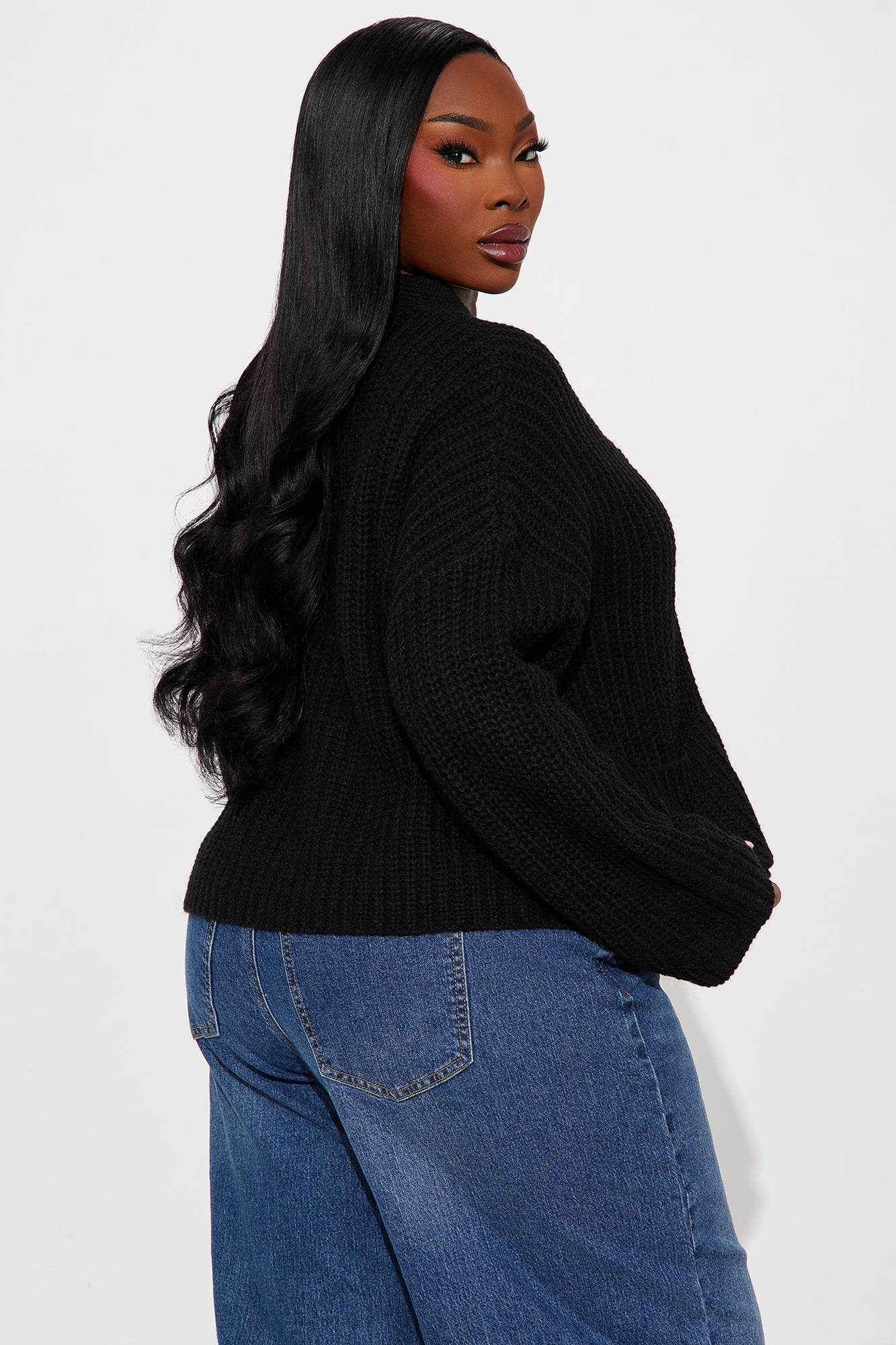 Fill Me In Chunky Knit Cardigan - Black