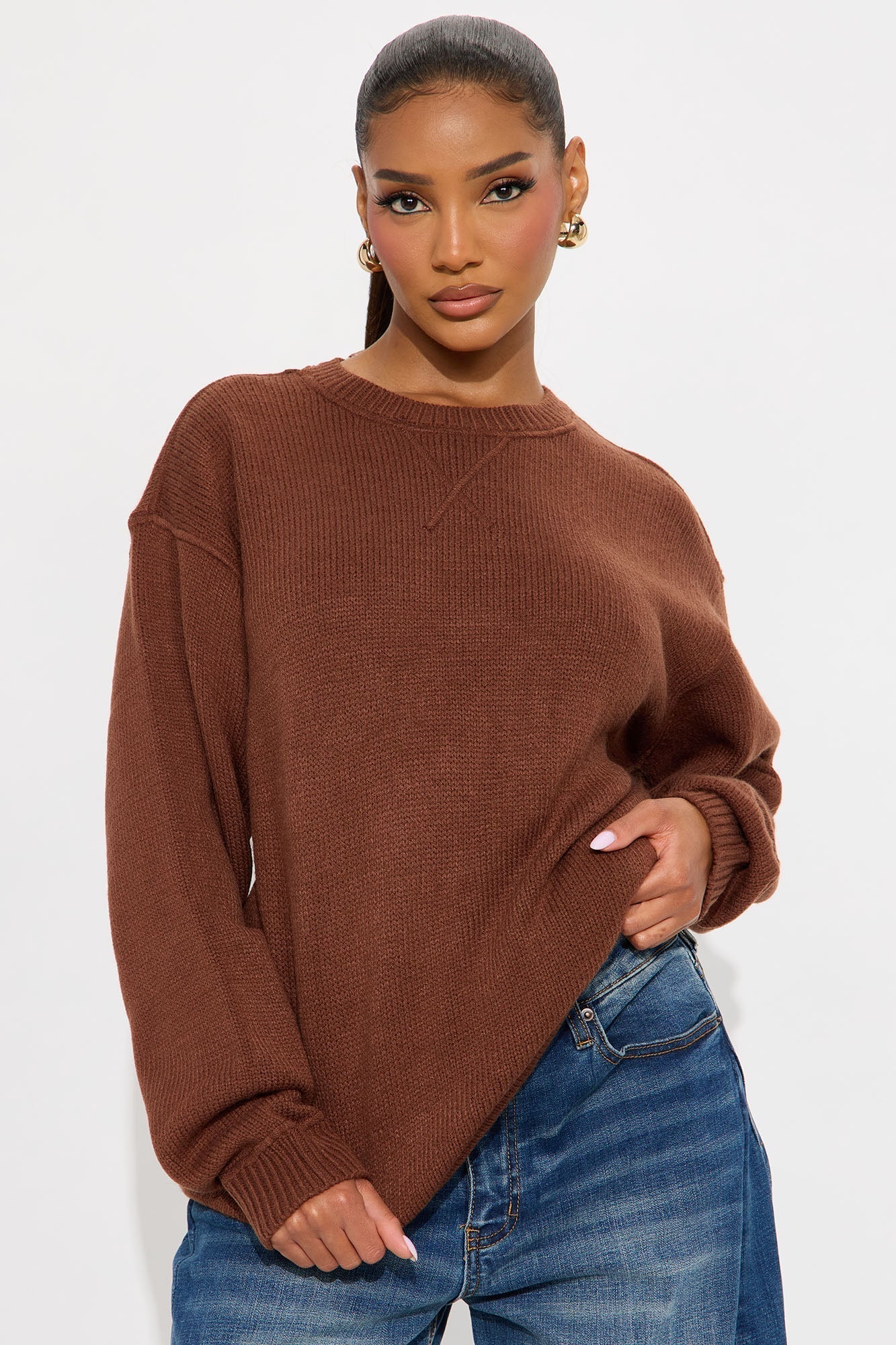 The Cozy Days Pullover Sweater - Chestnut