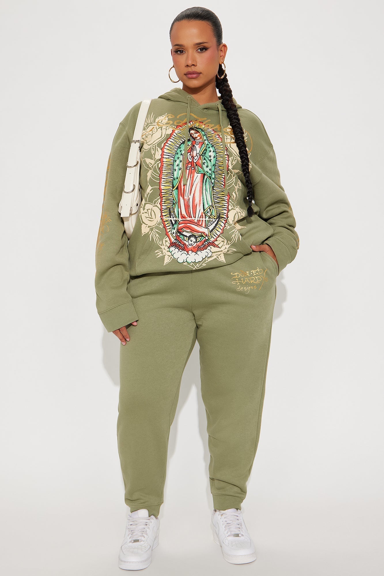 Ed Hardy Mary Roses Jogger - Sage