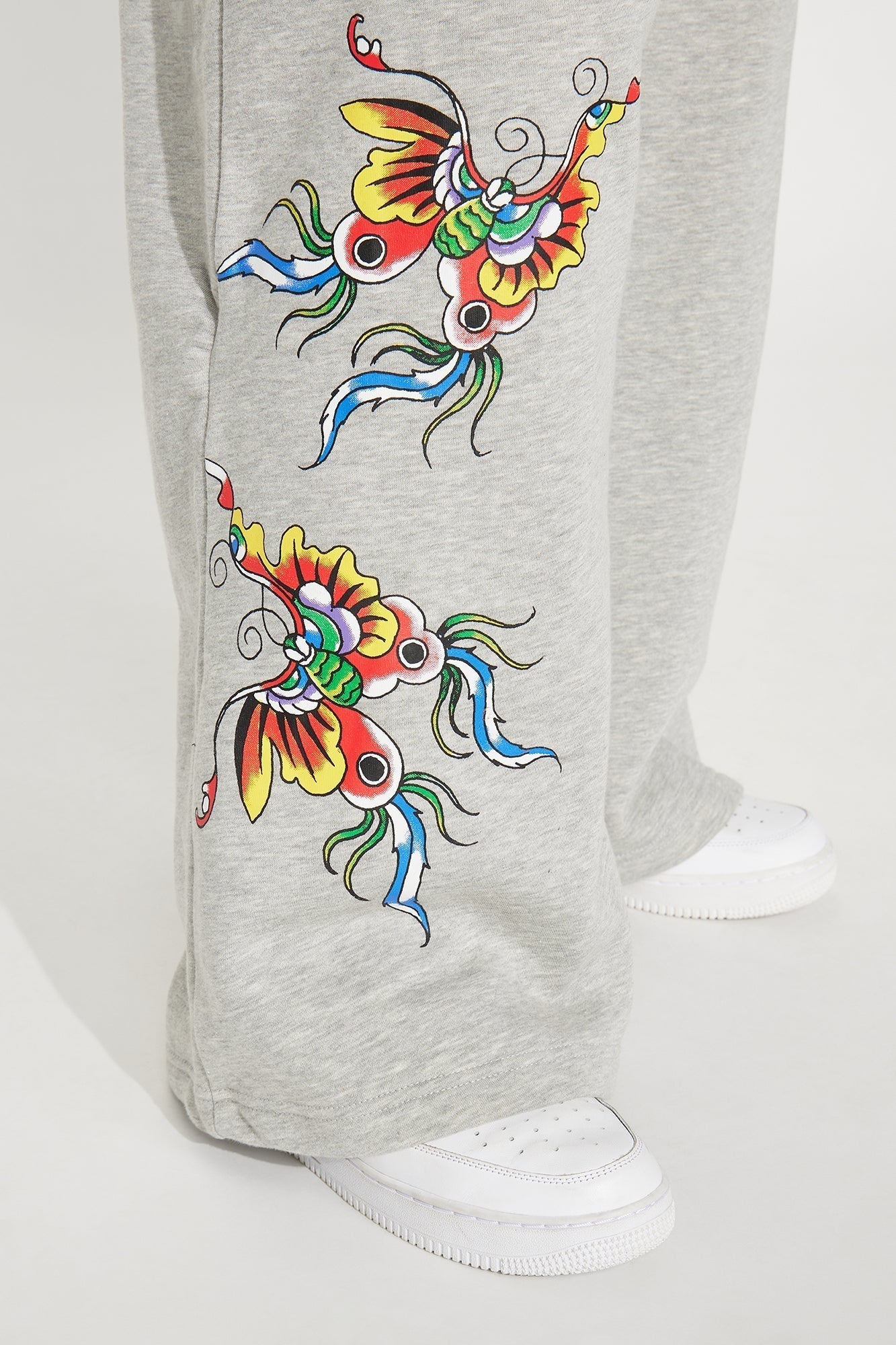 Ed Hardy Butterflies Wide Leg Pant - Heather Grey