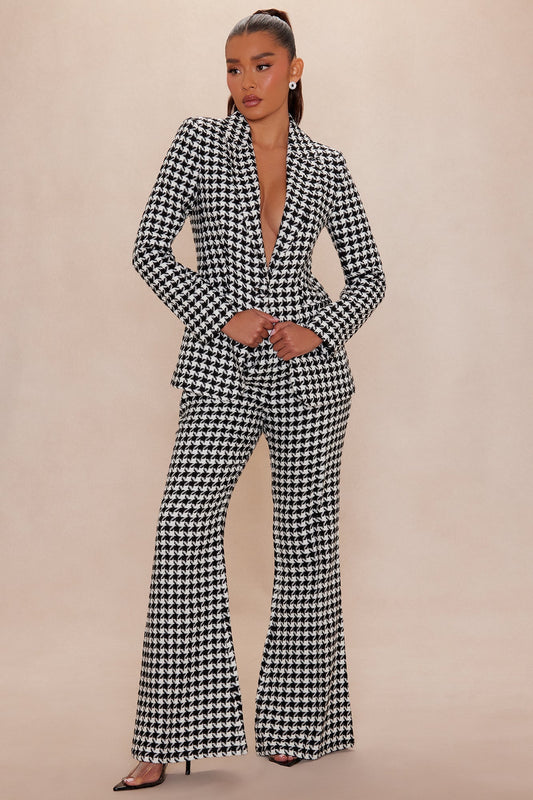 Calista Tweed Pant - Black/White